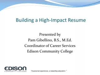Building a High-Impact Resume