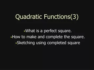 Quadratic Functions(3)