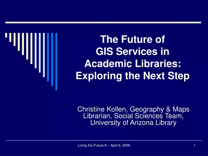 the future of gis services in academic libraries exploring the next step
