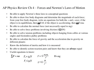 AP Physics Review Ch 4 – Forces and Newton’s Laws of Motion