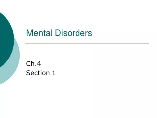 Mental Disorders