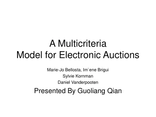 A Multicriteria Model for Electronic Auctions