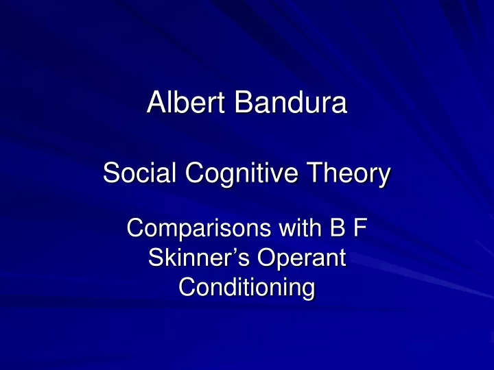 albert bandura social cognitive theory