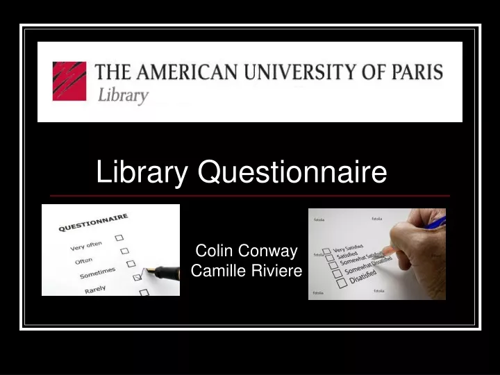 library questionnaire