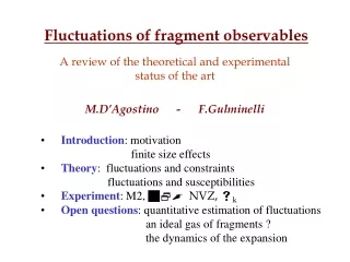 Fluctuations of fragment observables