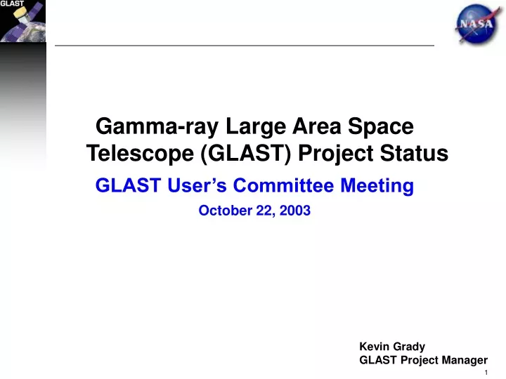 gamma ray large area space telescope glast