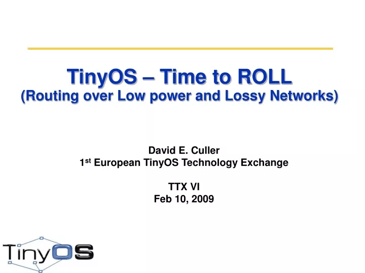 tinyos time to roll routing over low power and lossy networks