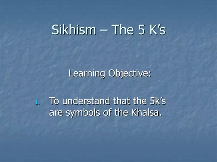 sikhism the 5 k s