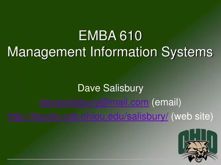 emba 610 management information systems