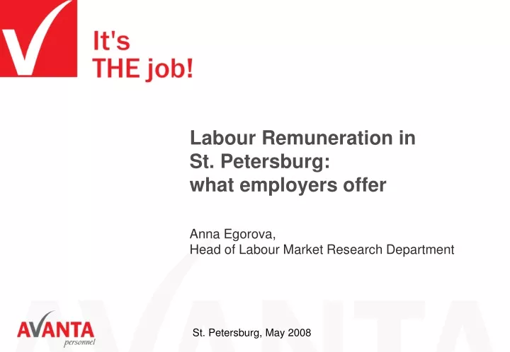 labour remuneration in st petersburg what