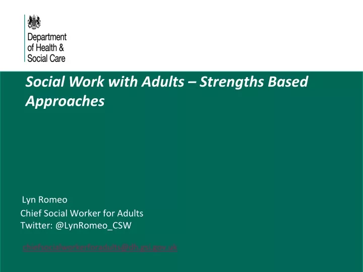 social work with adults strengths based