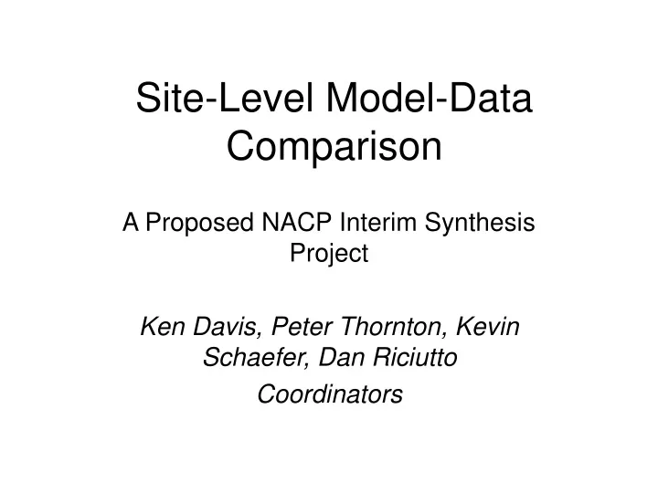 site level model data comparison