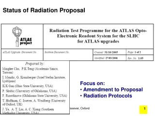 Status of Radiation Proposal