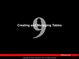 Creating and Managing Tables