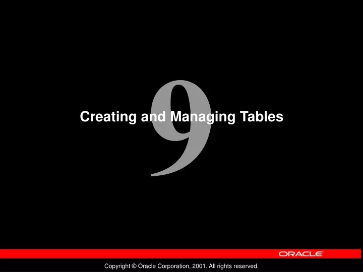 creating and managing tables