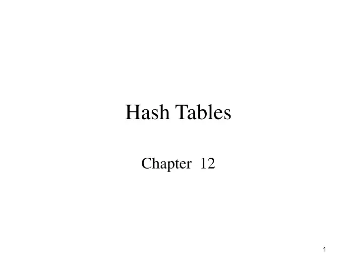 hash tables