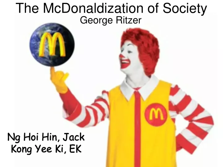 the mcdonaldization of society