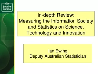 Ian Ewing Deputy Australian Statistician