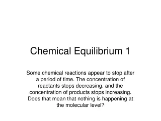 Chemical Equilibrium 1