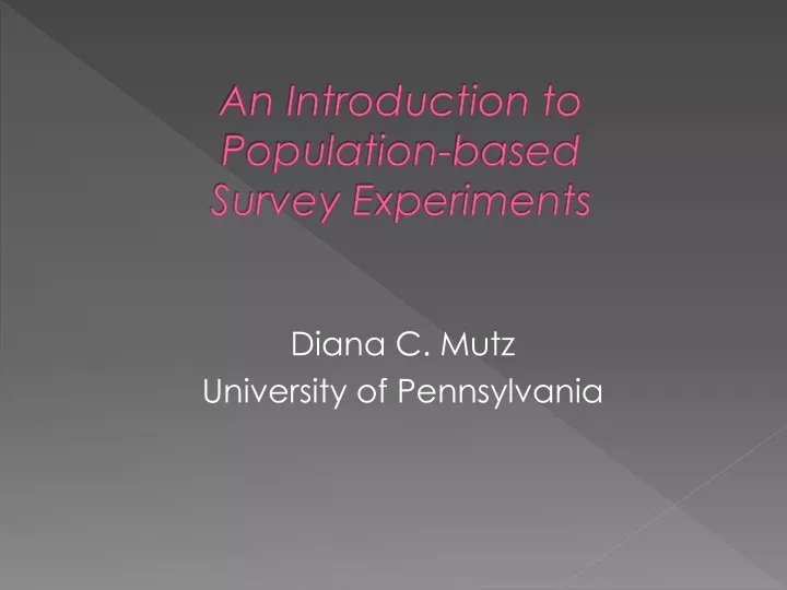 an introduction to population based survey experiments