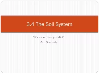 3.4 The Soil System