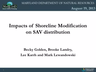 Impacts of Shoreline Modification on SAV distribution