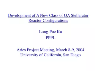 Development of A New Class of QA Stellarator Reactor Configurations