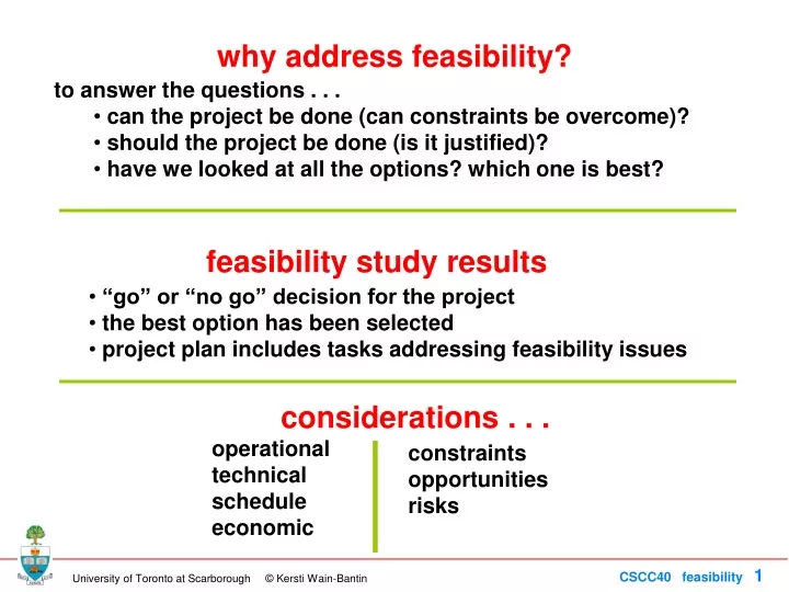 why address feasibility