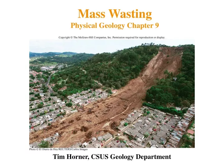 mass wasting physical geology chapter 9