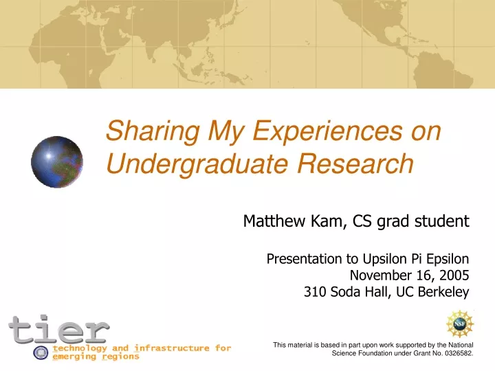 sharing my experiences on undergraduate research