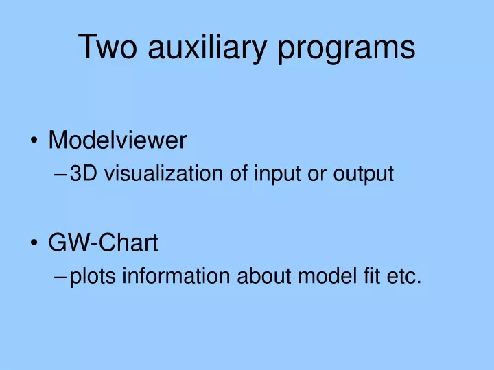 two auxiliary programs
