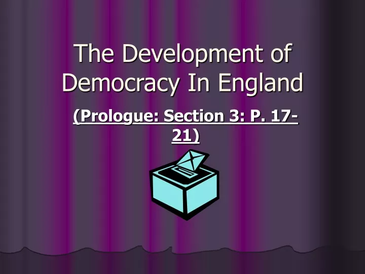 the development of democracy in england