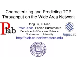 Characterizing and Predicting TCP Throughput on the Wide Area Network