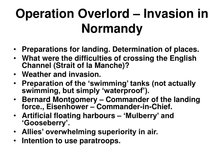 operation overlord invasion in normandy