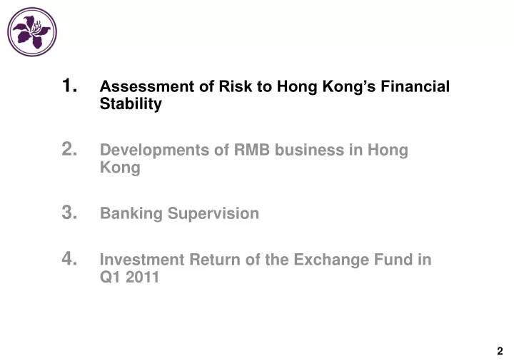 assessment of risk to hong kong s financial