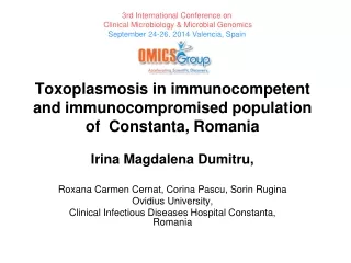 Toxoplasmosis in immunocompetent and immunocompromised population  of  Constanta, Romania