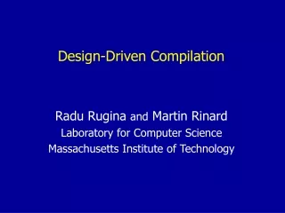 Design-Driven Compilation