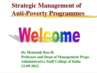 Strategic Management of  Anti-Poverty Programmes