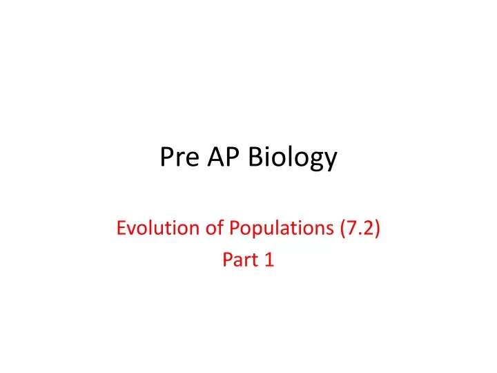 pre ap biology