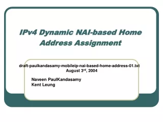 IPv4 Dynamic NAI-based Home Address Assignment