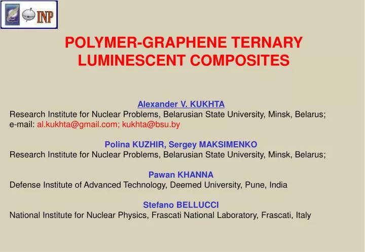 polymer graphene ternary luminescent composites