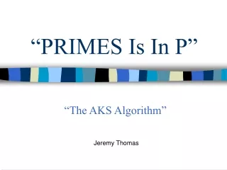 “PRIMES Is In P”