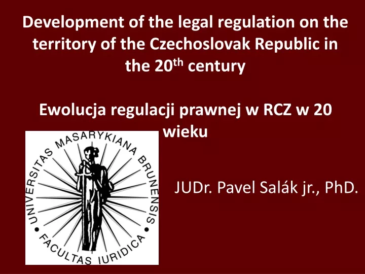 development of the legal regulation