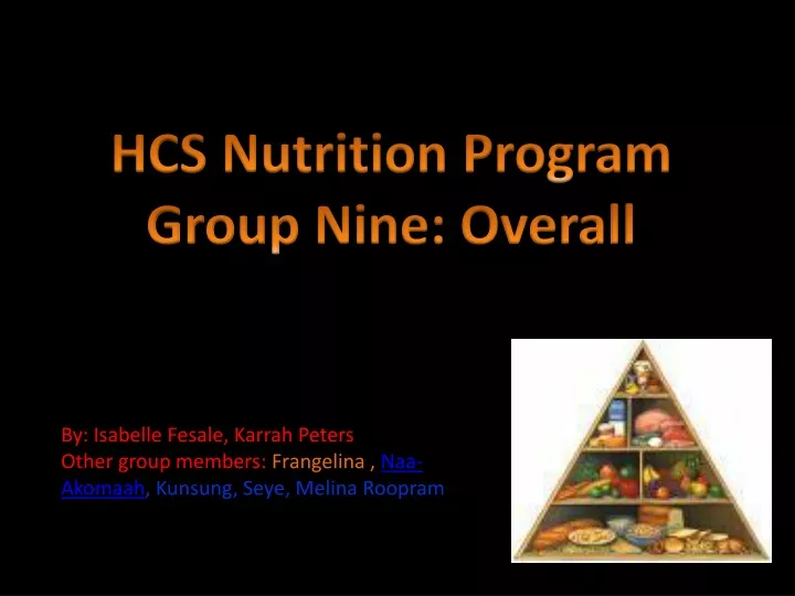 hcs nutrition program group nine overall