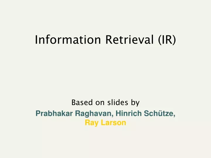 information retrieval ir