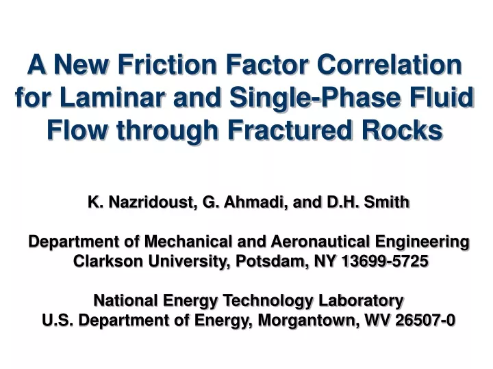 a new friction factor correlation for laminar