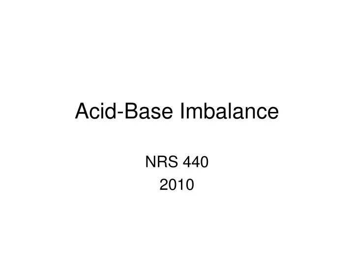 acid base imbalance