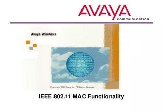 IEEE 802.11 MAC Functionality