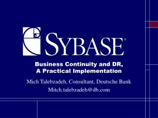 Business Continuity and DR, A Practical Implementation