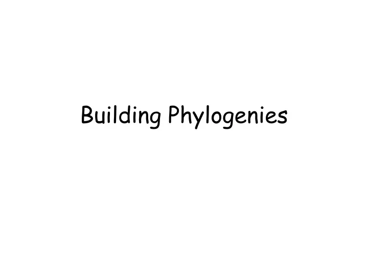 building phylogenies